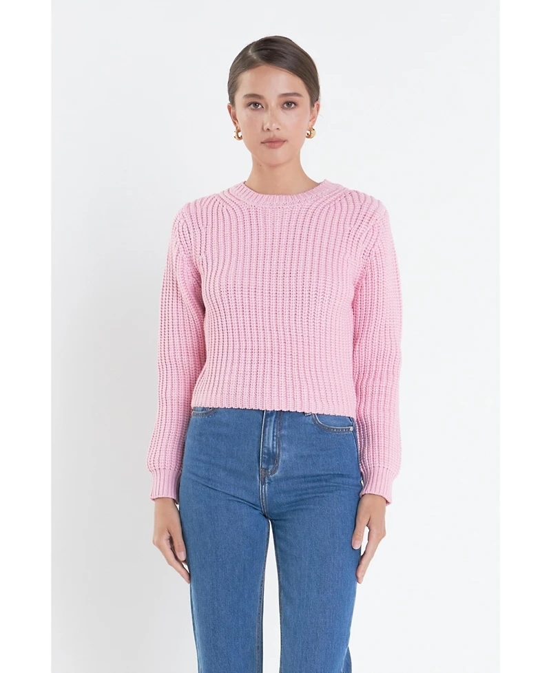 English Factory Women's Round-neck Knit Sweater