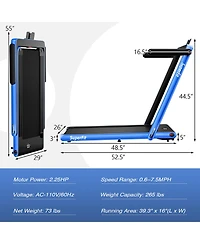 Gymax Motorized Treadmill Folding Under Desk Electric w/ App