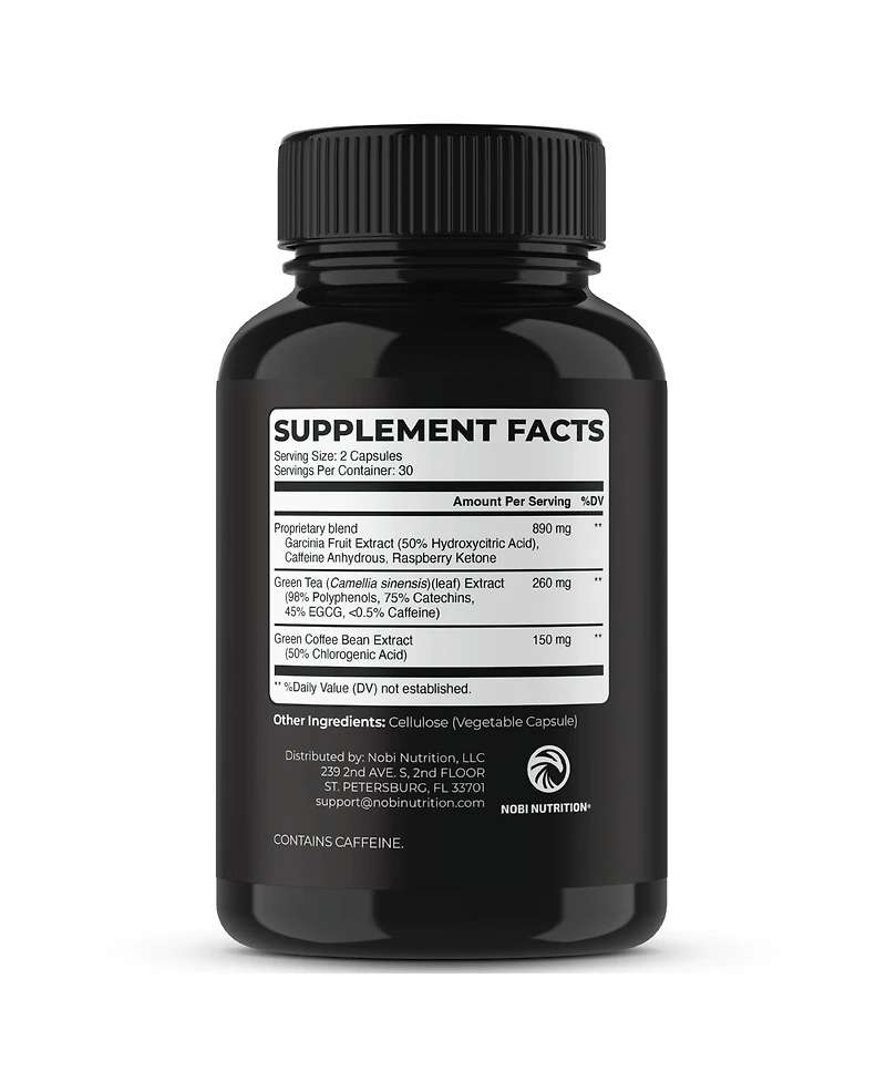 Green Tea Fat Burner, Boost Metabolism for Weight Loss, Appetite Suppressant Pills, Nobi Nutrition, 120 ct