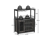 gaomon Wine Bar Cabinet with Detachable Wine Rack, Bar Rack Cabinet with Glass Holder and 1 Drawer, Mesh Door, Small Sideboard and Buffet Cabinet for