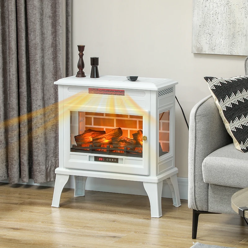 Homcom 24" Freesding Electric Fireplace Stove w/ Realistic Flame