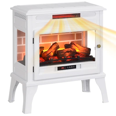 Homcom 24" Freesding Electric Fireplace Stove w/ Realistic Flame