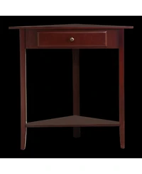 Kings Brand Furniture - Walnut Finish Wood Corner Sofa Accent Table with Drawer