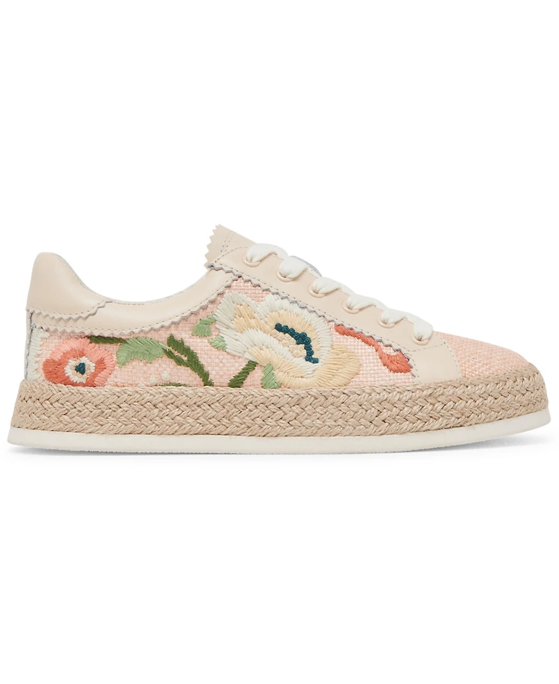 Dolce Vita Women's Azalia Floral Crochet Espadrille Lace-Up Sneakers