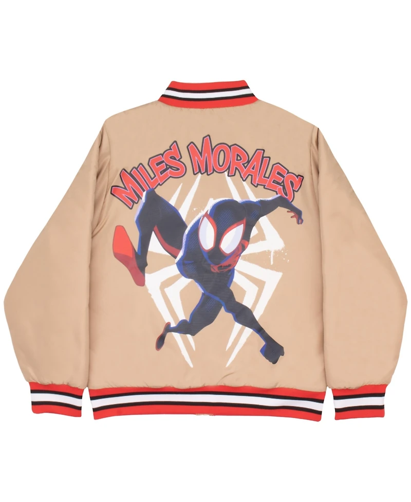 Marvel Boys Superheroes Bomber Jacket for Boys, Avengers, Spider-Man, Miles Morales, Spider Gwen