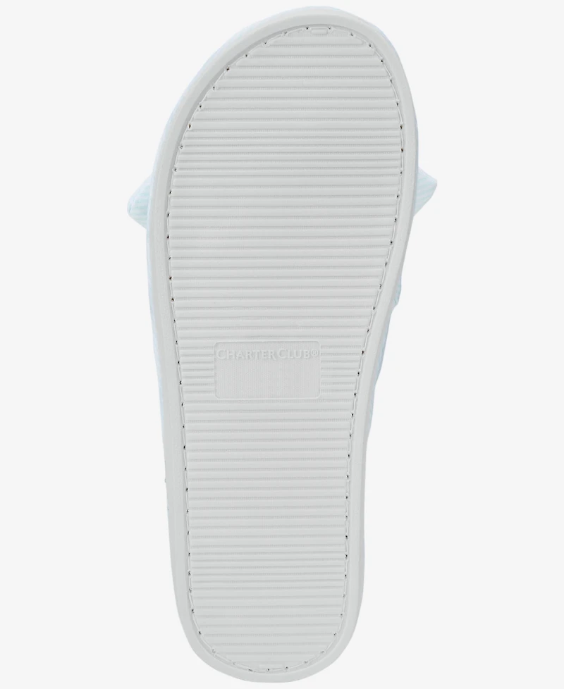 Charter Club Women's Striped Bow Slide Slippers, Exclusively at Macy's