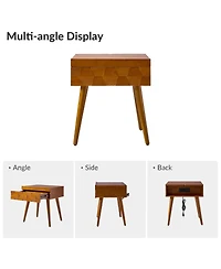 Hulala Home Jacob Mid-Century Modern End Table with Flared Legs