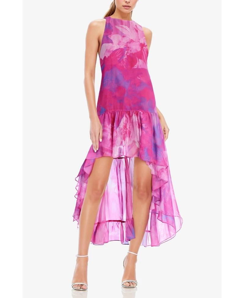 One33 Social Women's The Lila Printed High Low Halter Gown