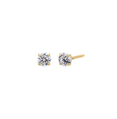 Solitaire Stud Earring 14k - gold