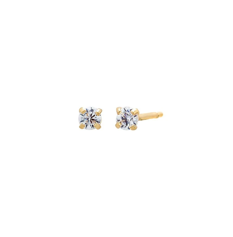 Solitaire Stud Earring 14k - gold