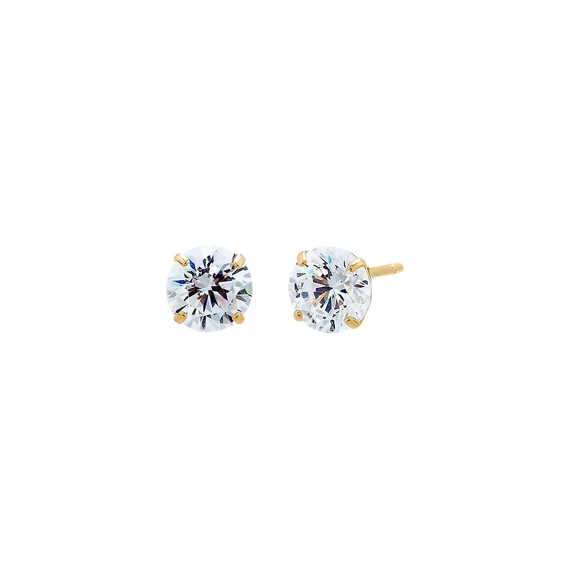 Solitaire Stud Earring 14k - gold