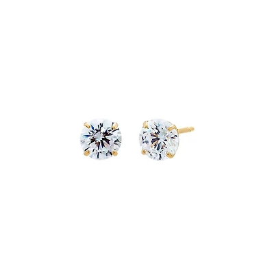 Solitaire Stud Earring 14k - gold