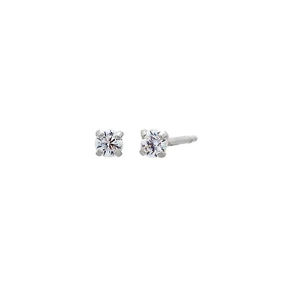 Solitaire Stud Earring 14K - 14k white gold
