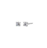 Solitaire Stud Earring 14K - 14k white gold