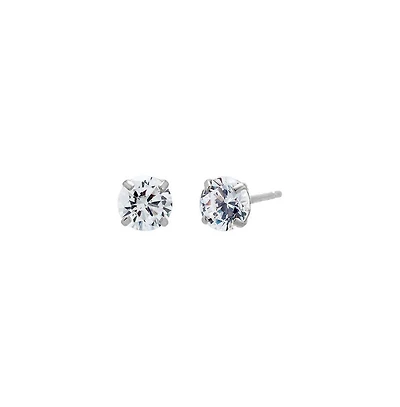Solitaire Stud Earring 14K - 14k white gold