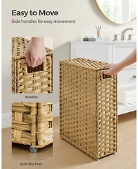 Slickblue Slim Laundry Hamper with Lid Compact and Stylish for Efficient Laundry Storage