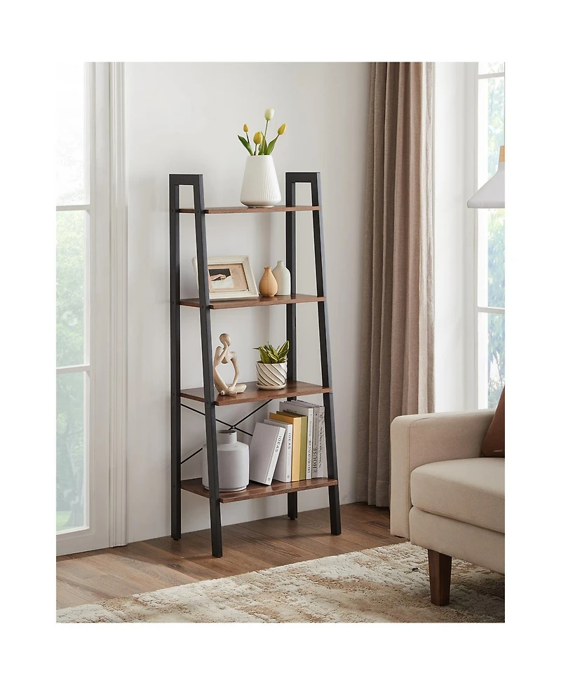 Slickblue 4-Tier Bookshelf Storage Rack, Shelves for Bathroom and Living Room Organization
