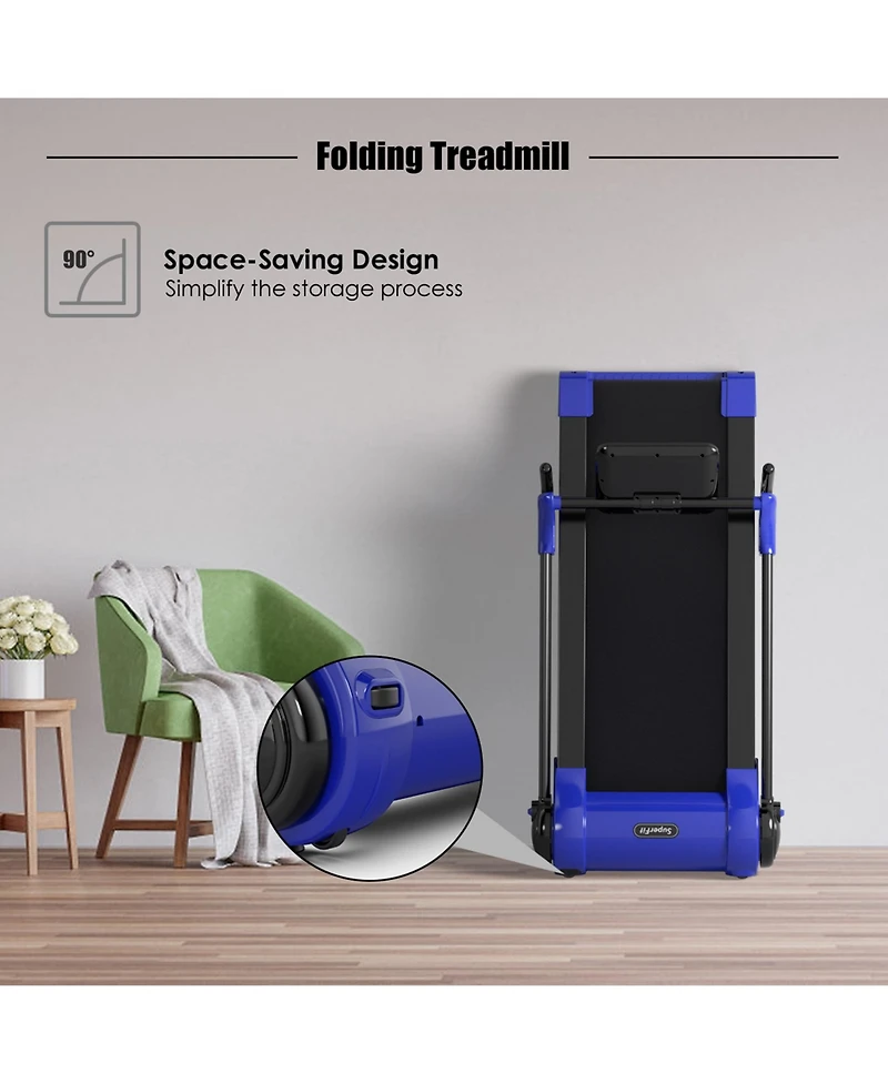 Gymax Folding 2.25HP Electric Treadmill Running Machine w/ Led Display