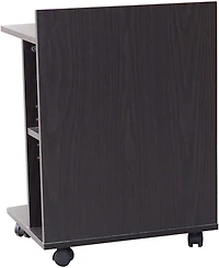 Kings Brand Furniture - Farrell Snack Side End Table with Storage Shelves and Wheels, Chocolate