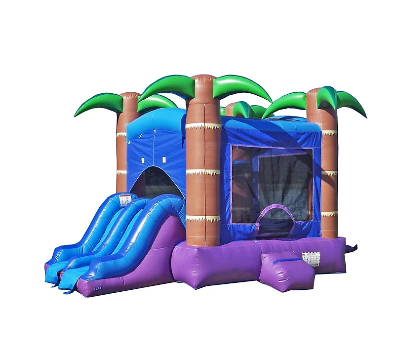 HeroKiddo Enchanted Forest Commercial Grade Inflatable Bounce House & Dual Lane Water Slide Combo (No Blower Included)