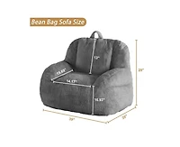 gaomon Giant Bean Bag Chair, Faux Fur Stuffed Bean Bag Couch with Filler, Bean Bag Chair for Adults, Big Lazy Sofa Floor Sofa with Handle