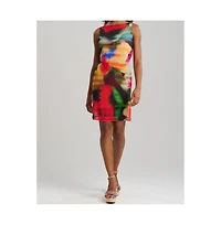 Natori Women's Floral Mirage - Printed Mesh Mini Dresss