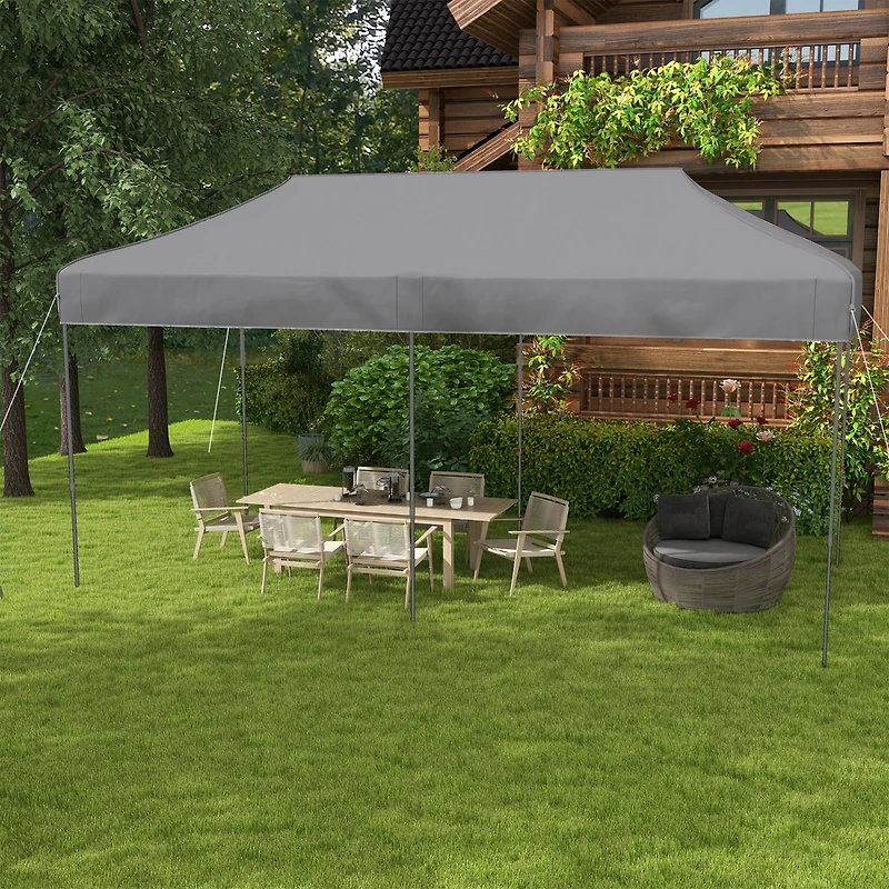 Outsunny 10' x 20' Pop Up Canopy Tent, Height Adjustable