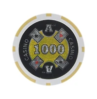 Slickblue Ace Casino Poker Chips (25-Pack) – Clay Composite, $1000 Value for Professional Play