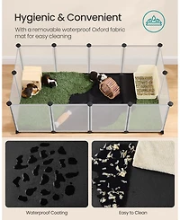 Slickblue Portable Pet Playpen with Floor and Removable Oxford Fabric Mat for Indoor & Outdoor Use