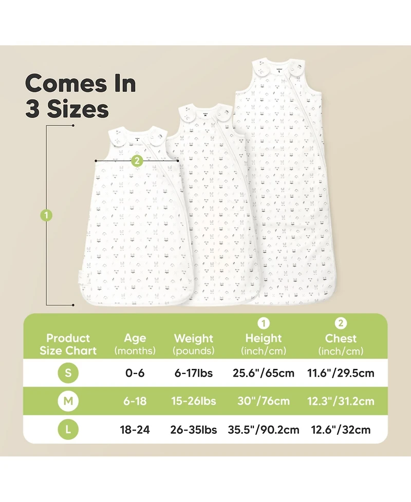 KeaBabies Toddler 2-Pack Sleep Sacks for Babies, Soothe Sleeping Sack Wearable Blanket, Infant, Toddler, Newborn Swaddle