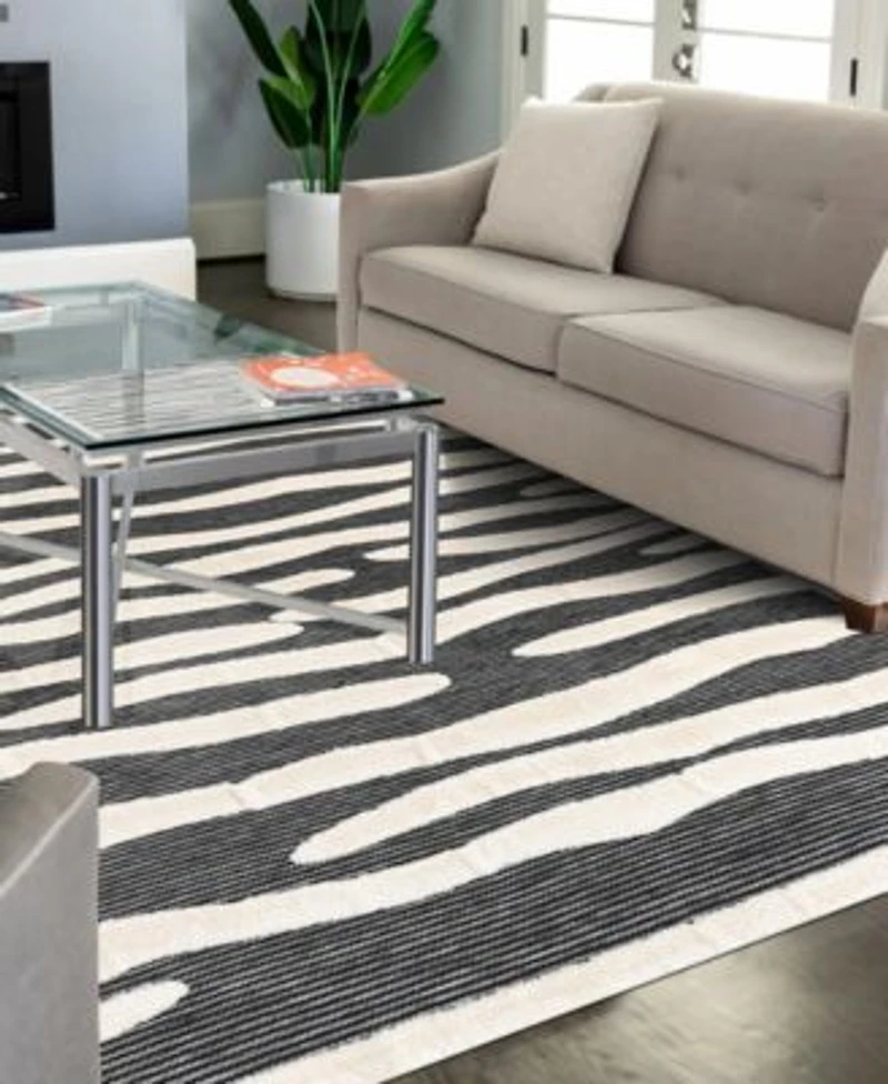 Bayshore Home Textured Tones Lines Rug Collection