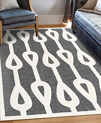 Bayshore Home Textured Tones Drops 5'3"x8' Area Rug