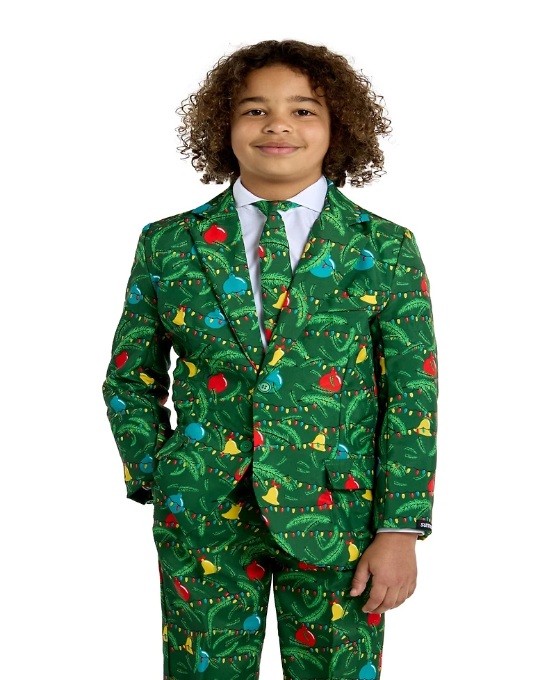Suitmeister Big Boys Christmas Tree Light Up Suit Including Blazer, Pants and Clip-On-Tie