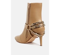 Nicene Harness Detail Stiletto Boots Women