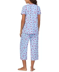 Cuddl Duds Women's 2-Pc. Cropped Short-Sleeve Pajama Set