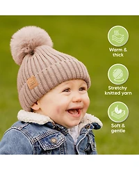 KeaBabies 2pk Baby Hats, Beanies, Newborn Hats for Girls, Boys, Winter Hat, 0-6 Months Infant Hat