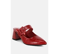 London Rag Pinacola Croco Buckle Strap Detail Mules