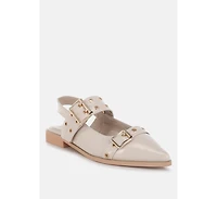 Betula Eyelets & Buckle Detail Flats