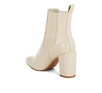 Babbel Faux Leather Block Heel Ankle Boots Women