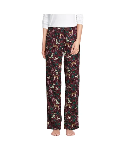 Lands' End Women's Print Flannel Pajama Pants
