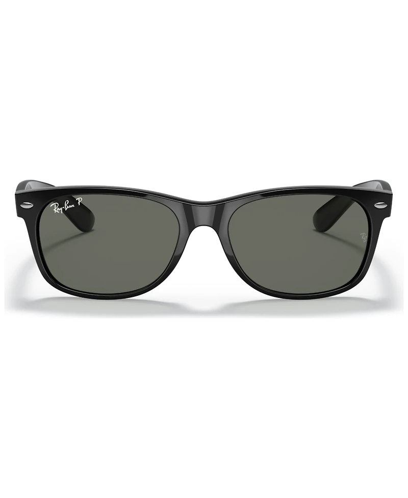 Ray-Ban Unisex Polarized Low Bridge Fit Sunglasses, RB2132F New Wayfarer Classic 55