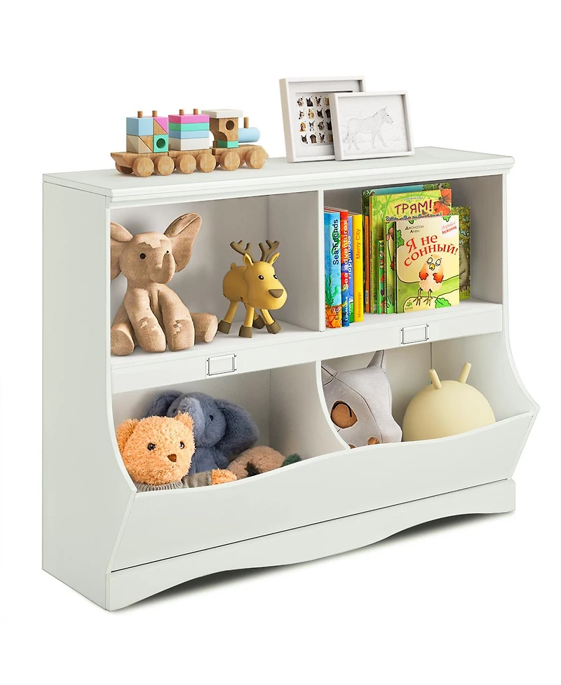 Gouun Kids Storage Unit Baby Toy Organizer Children Bookshelf Bookcase