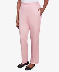 Alfred Dunner Women's Coming Up Roses Sateen Woven Medium Length Pants
