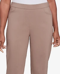 Alfred Dunner Women's Telluride Millennium Faux Fly Front Average Length Pants
