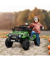 Qaba 12V Ride on Car, Ride on Truck w/ 4 Suspension Wheels,