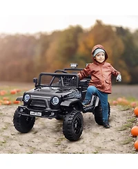 Qaba 12V Ride on Car, Truck w/ 4 Suspension Wheels,