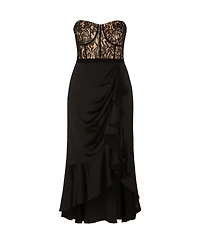 City Chic Plus Size Lace Ruffle Dress