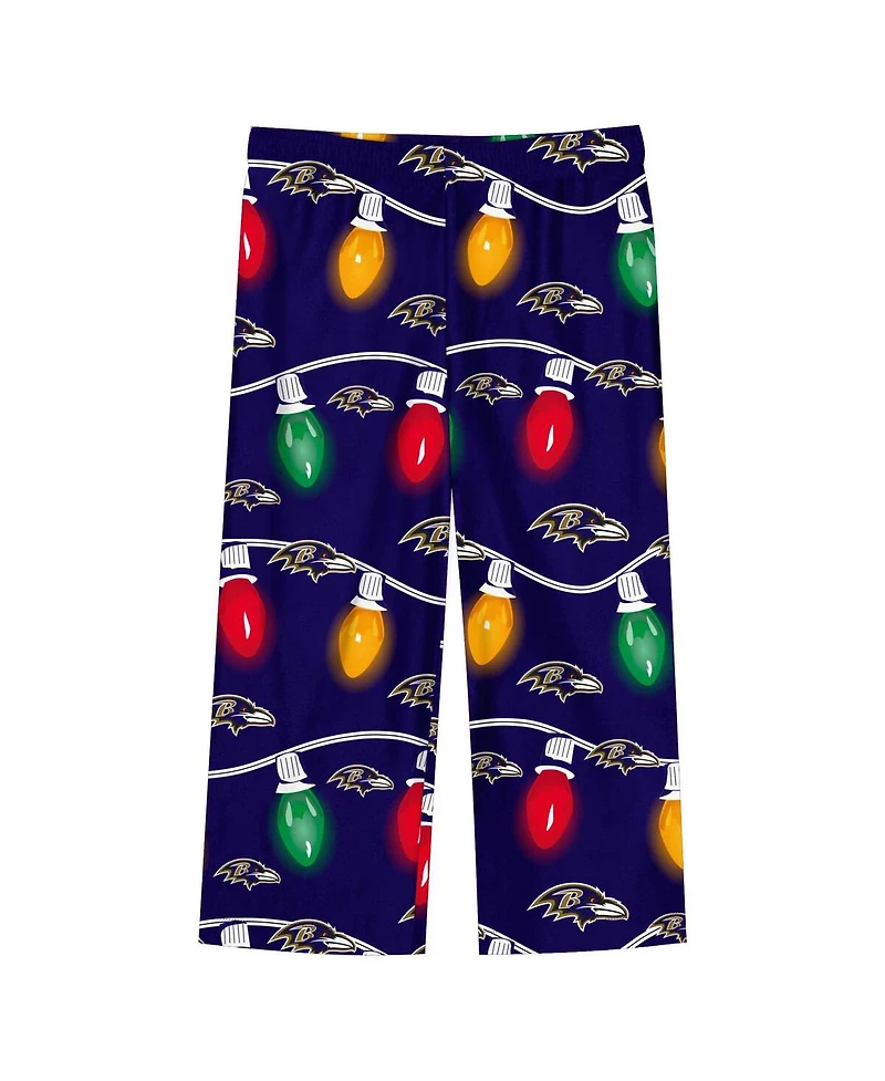 Outerstuff Toddler Baltimore Ravens Two-Piece Garland Holiday Long Sleeve Pajama Set