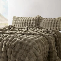 Snowball Chunky Bunny - Coma Inducer Oversized Comforter Set - Olive Earth,King