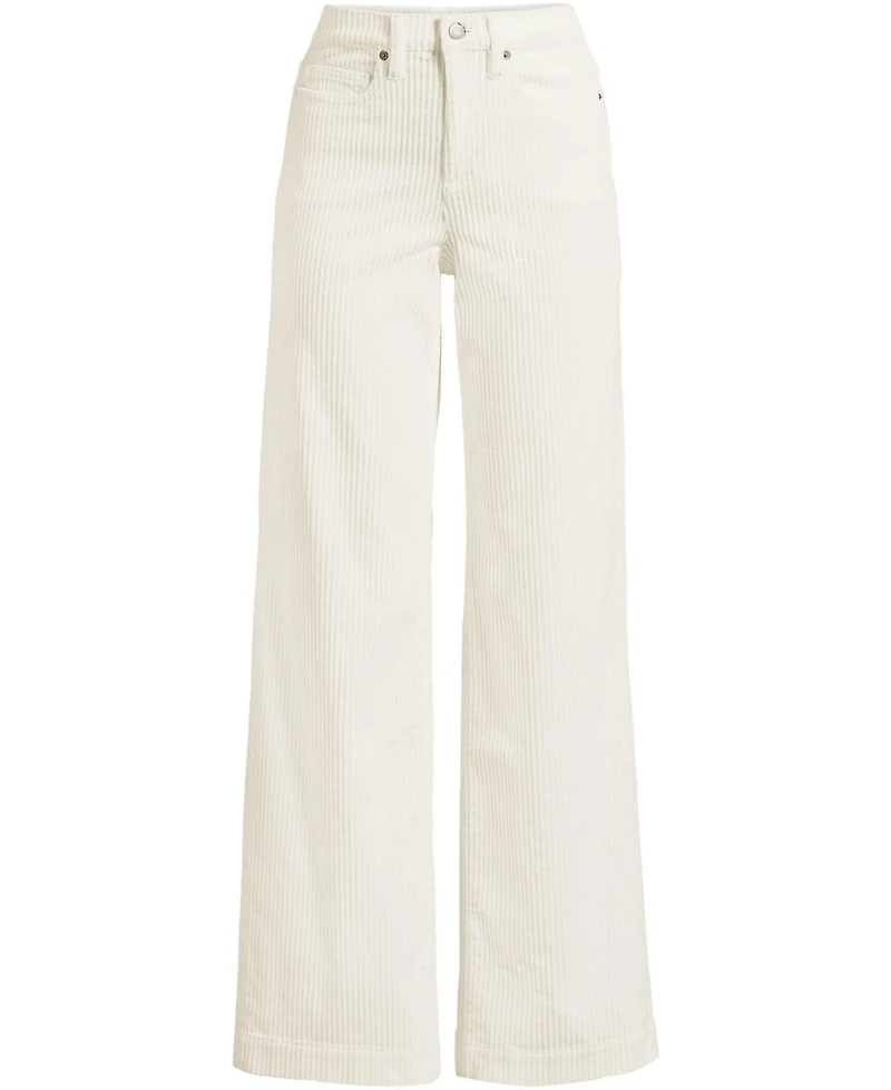 Lands' End Women's High Rise Wide Leg Corduroy Pants